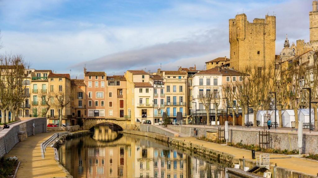 Centre-ville de Narbonne - Pont des marchants et canal de la Robine 